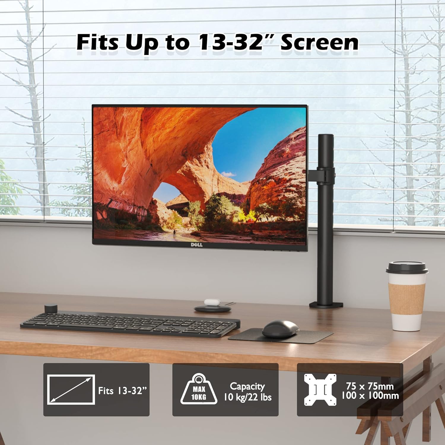 Thumbnail 1 de BONTEC Monitorhalterung 13–32 Zoll, VESA 75/100, Schwarz 🖥