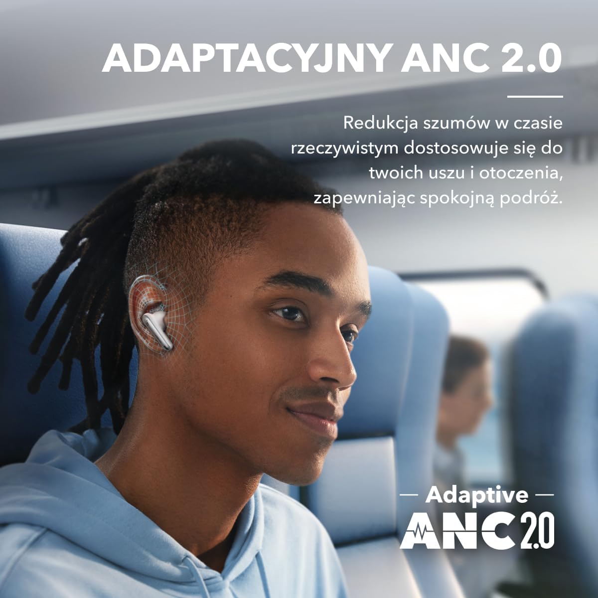 Detalle de Soundcore Liberty 4 NC – białe słuchawki douszne TWS z ANC 2.0 i LDAC
