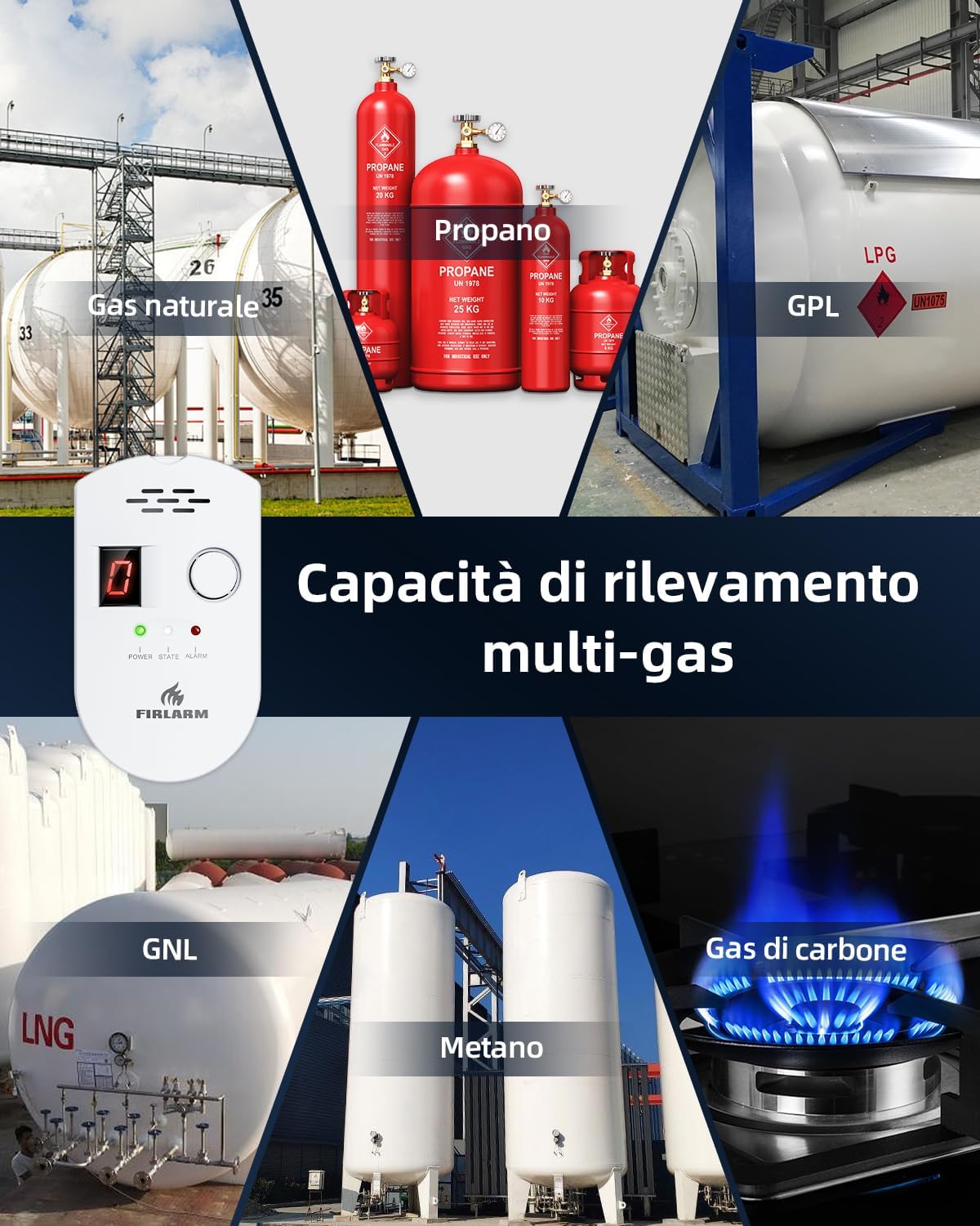 Thumbnail 5 de Firlarm rilevatore fughe gas GPL 3% LEL