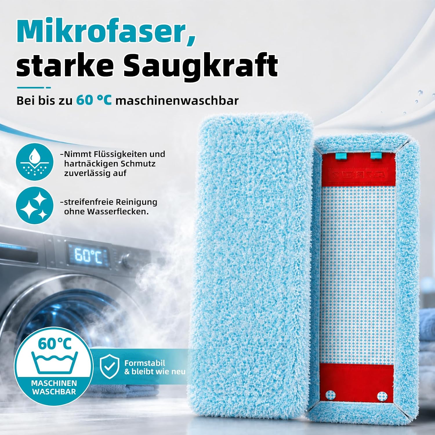 Detalle 1 de Alloytool HTYDE-LF-XL 2P dweilhoezen voor Leifheit Profi XL, 47 cm