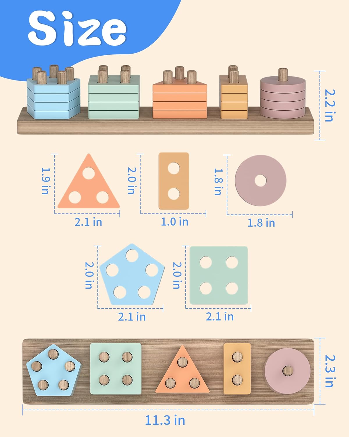 Thumbnail 5 de kecristv Montessori Shape Sorter 20-Piece
