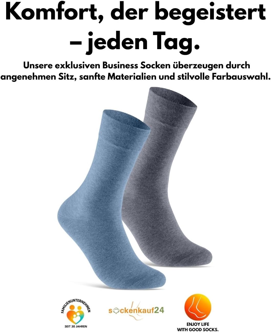 Detalle de 10 Paar Business-Socken für Herren und Damen – Premium Baumwolle ohne Naht, Komfortbund (gekämmt)