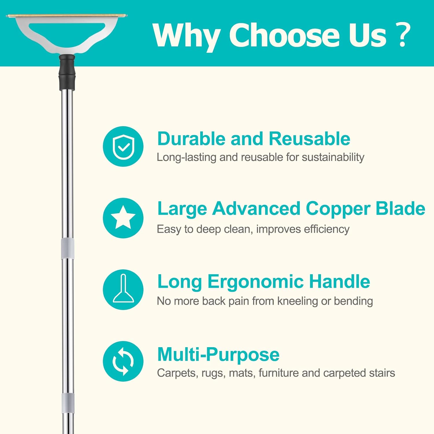 Thumbnail 5 de GOSEDER Carpet Rake for Pet Hair Removal
