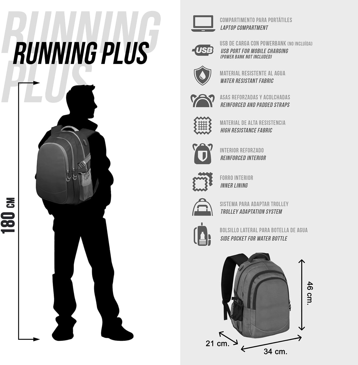 Thumbnail 4 de PRO-DG Sac À Dos Running Plus – Diamond Mixte (lot de 1)