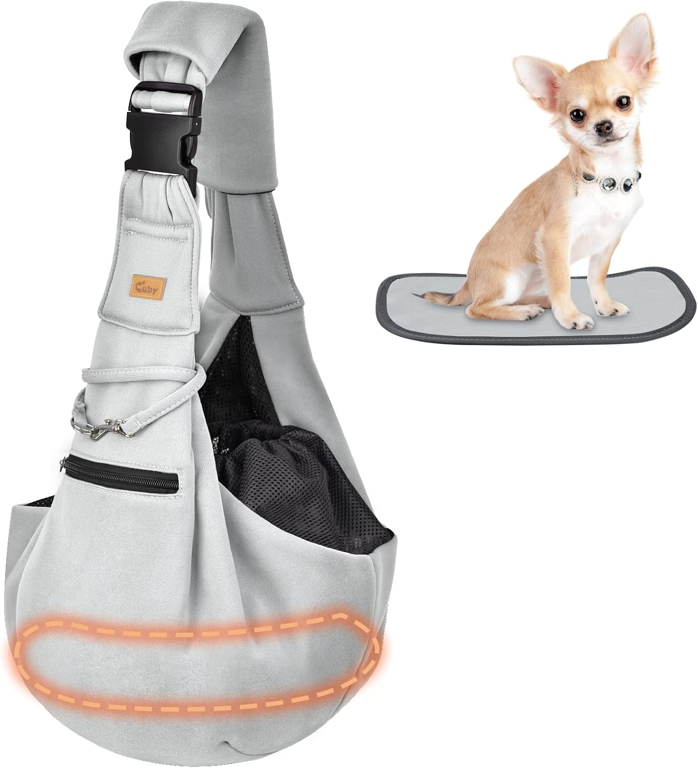 Detalle de CUBY Puppy Carrier 13 lb mesh sling