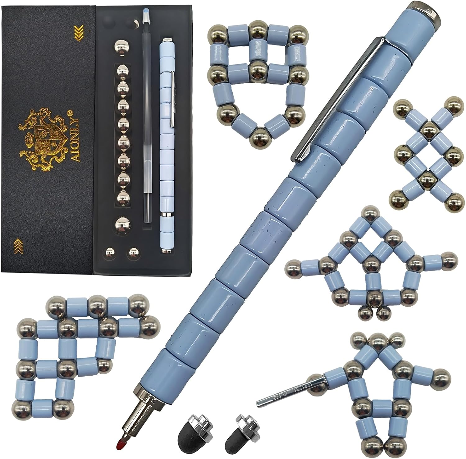 Detalle de Aionly Aionly Fidget Magnetic Pen (Light Blue) — magnetic ballpoint pen & decompression gadget