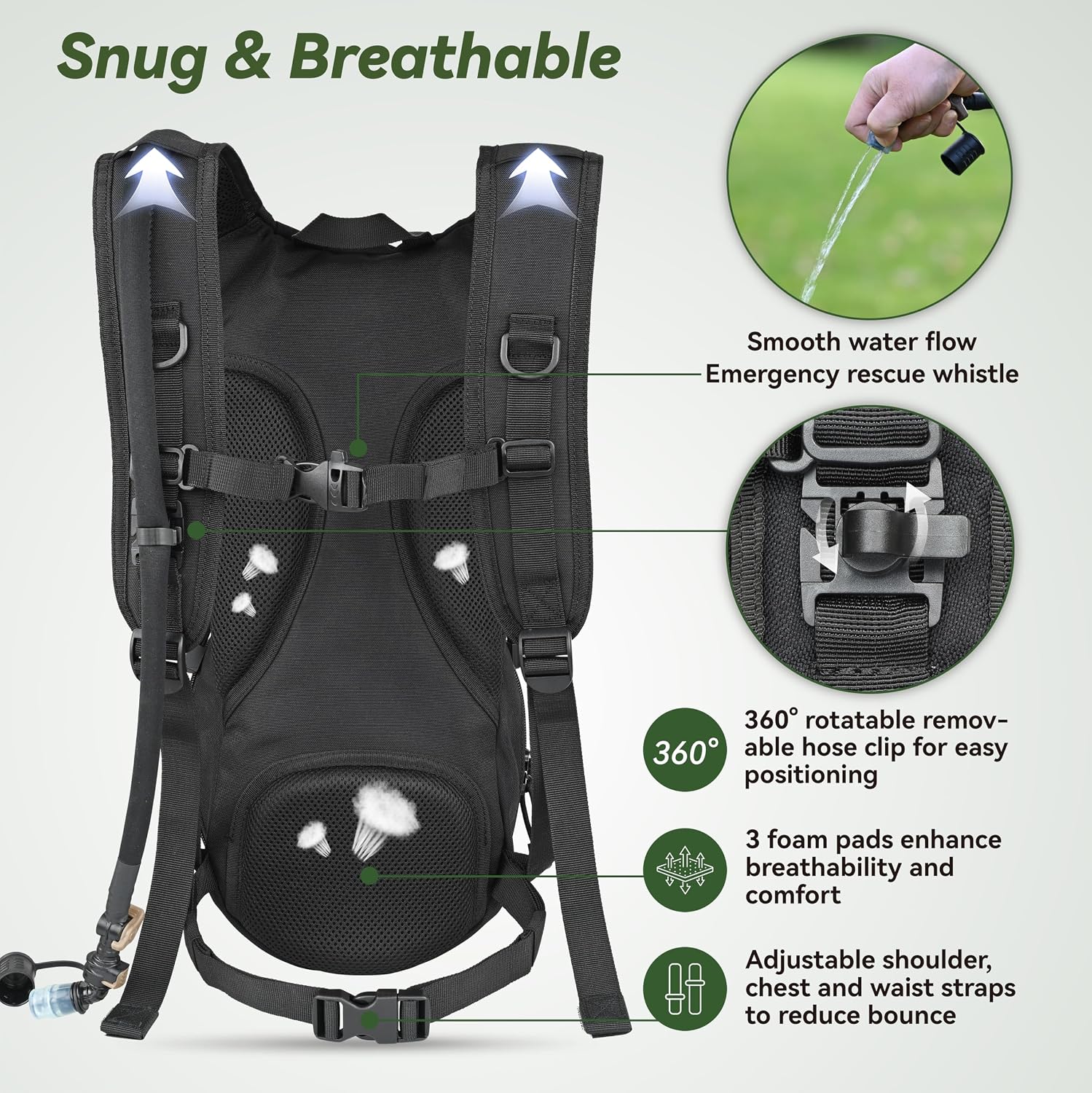 Thumbnail 4 de MARCHWAY Tactical Molle Hydration Pack Backpack (3L TPU Water Bladder)