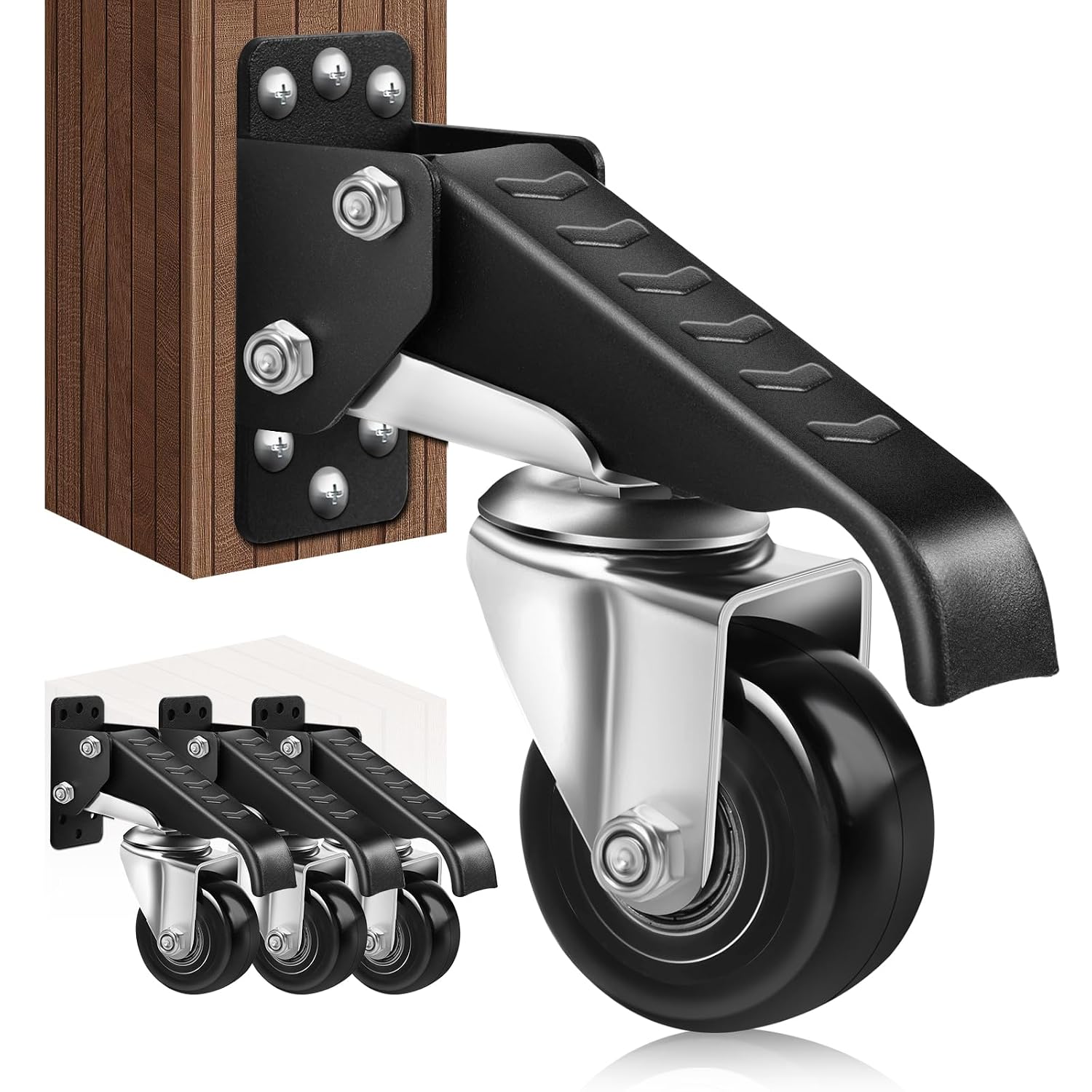 Yeabett Castor Wheels 320KG: Heavy-Duty Retractable Casters (Set of 4) for 360° Mobility