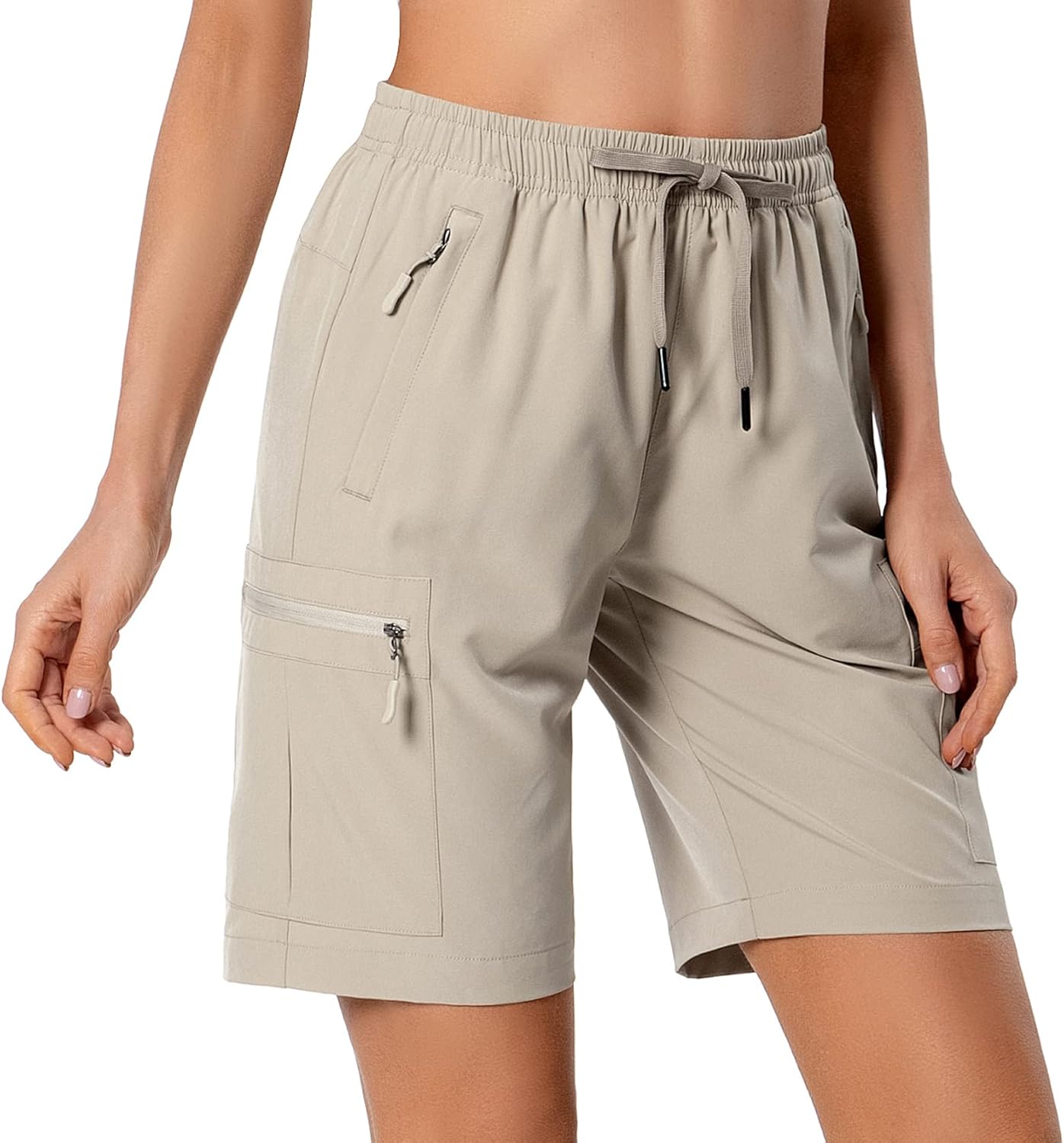 Detalle de Hugut Women's Lightweight Hiking Cargo Shorts: Quick-Dry, Water-Resistant & Pockets for Outdoor Adventures