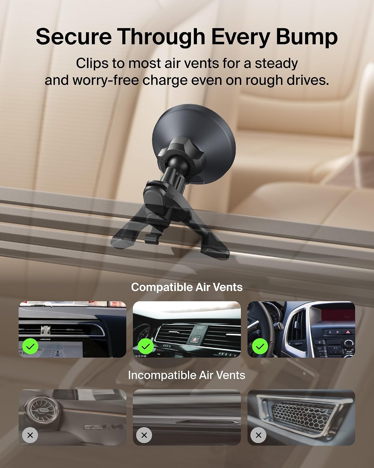 Detalle 2 de Belkin Wireless Car Charger MagSafe Qi2 Fast 1M Cable