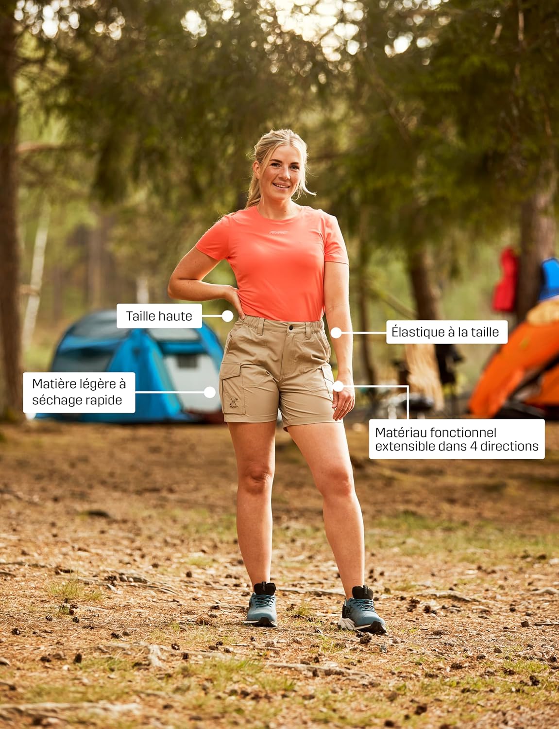 Thumbnail 2 de RevolutionRace Adventure Cargo Stretch Shorts femme : short de randonnée léger et pratique