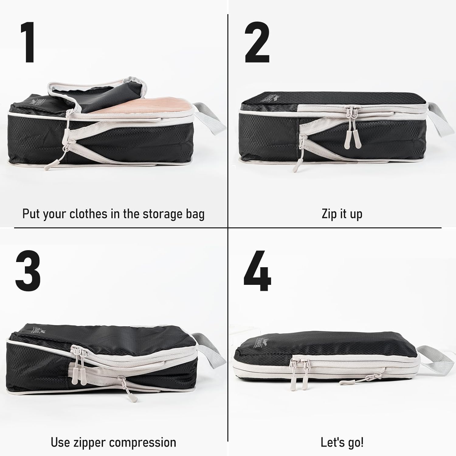 Thumbnail 1 de Compression Packing Cubes for Travel – 5-Piece Set with Shoe Bag