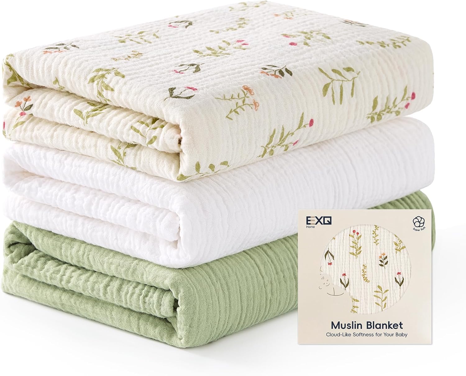 Detalle de EXQ Home Muslin Swaddle Blankets, Cotton