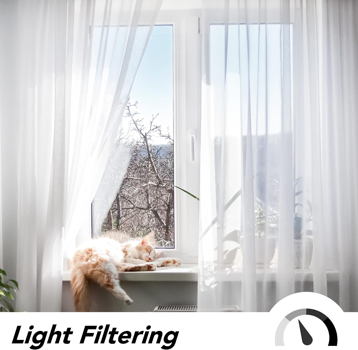 Thumbnail 3 de Deconovo White Voile Curtains 140 x 229 cm 2 Panels