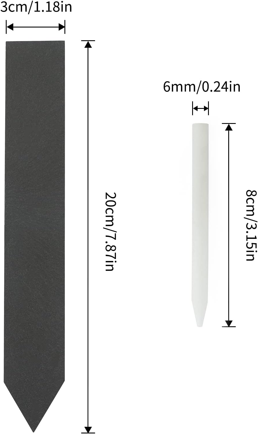 Thumbnail 1 de KINGLAKE Pflanzenschilder aus Schiefer, 20er-Set (20 × 3 cm) zum Beschriften mit Kreide