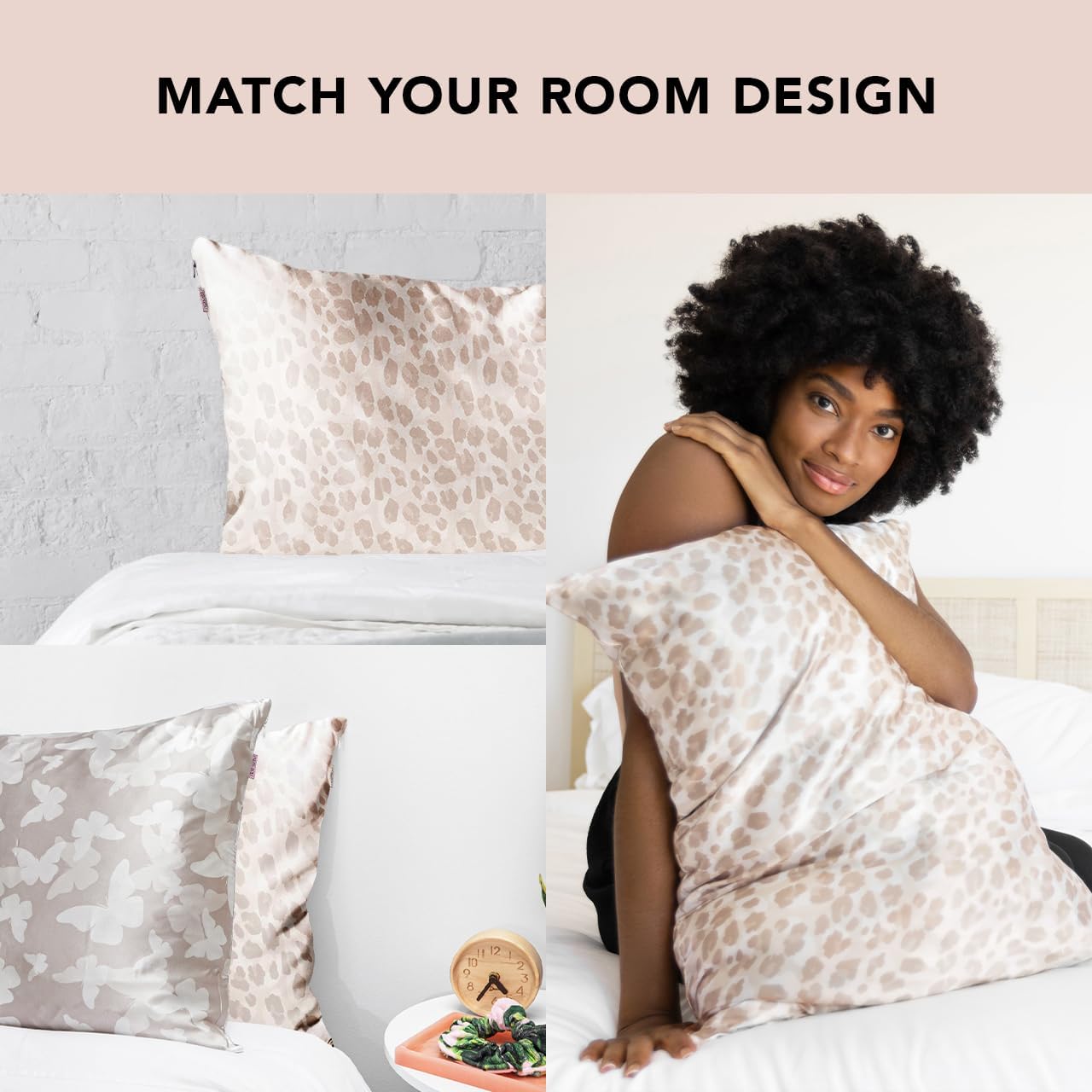 Detalle 1 de Kitsch 62293 Satin Pillowcases, King Size, Zipper Closure, Leopard Print