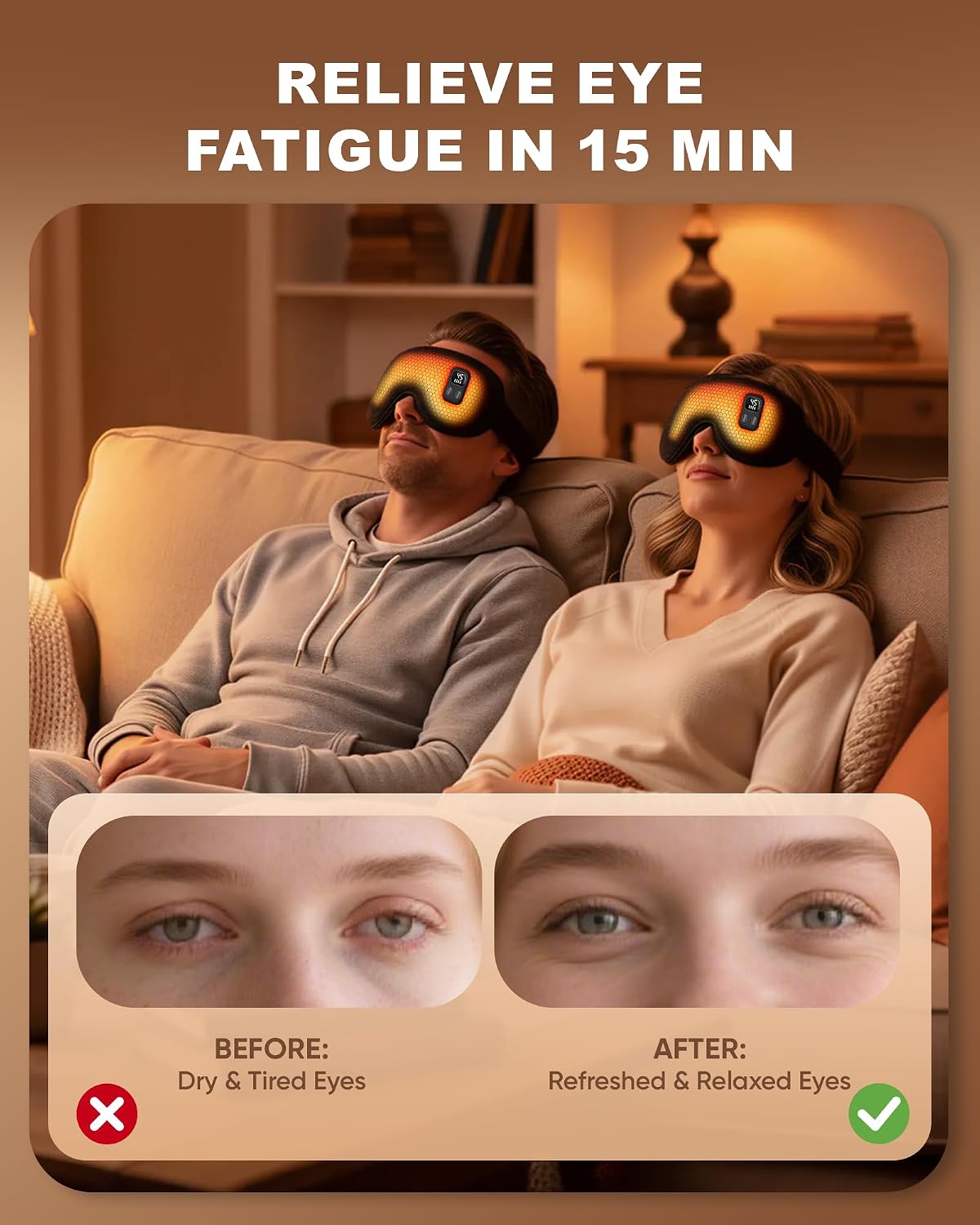 Detalle de Heated Eye Mask Upgrade: Cordless Warm Eye Compress with Adjustable Heat