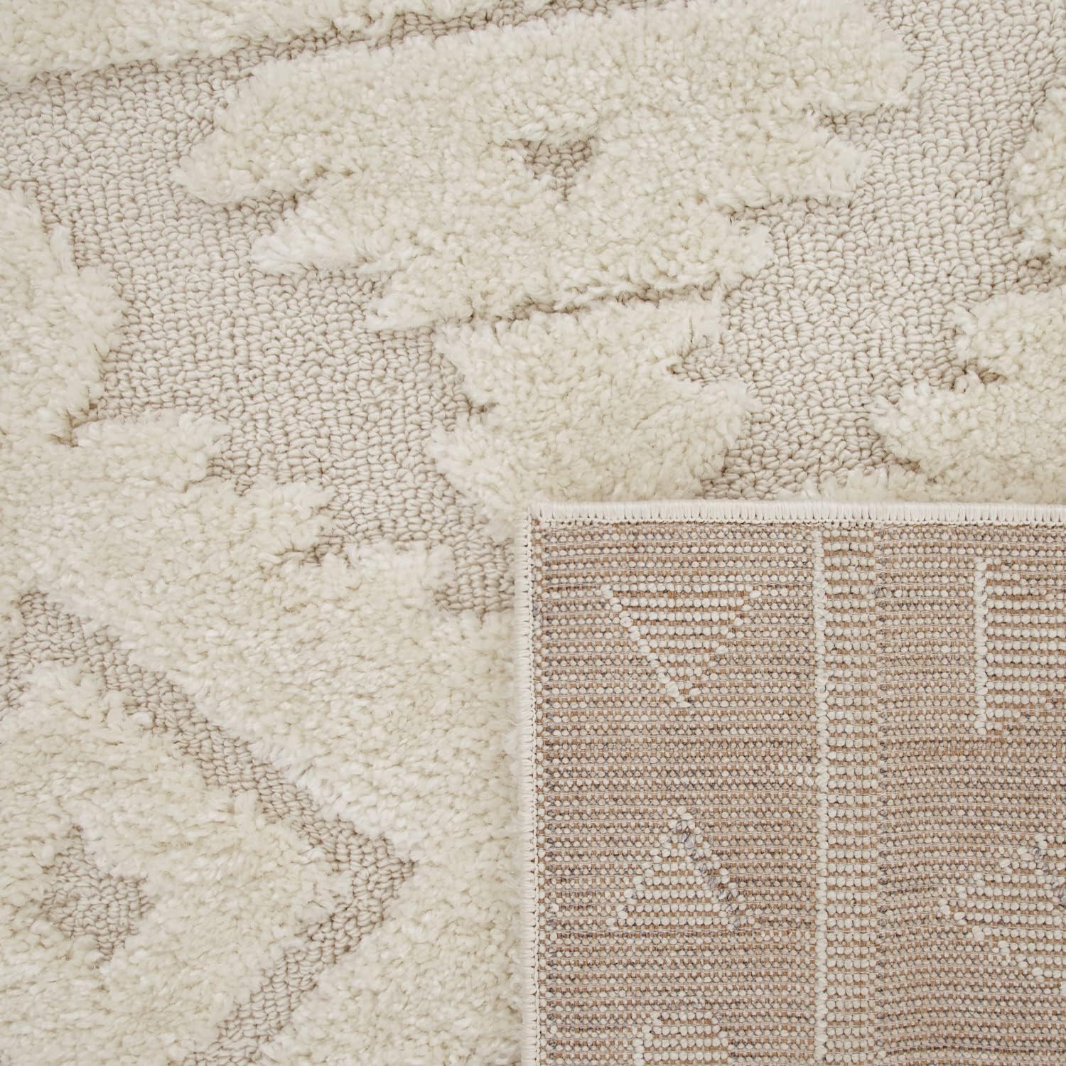 Detalle 2 de Tapis Shaggy 160 x 220 cm Crème 📐