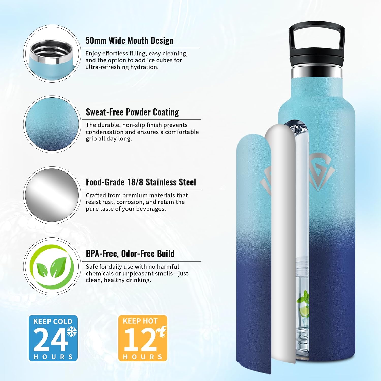Detalle 2 de JAPORIA Bouteille Isotherme 1L gourde inox