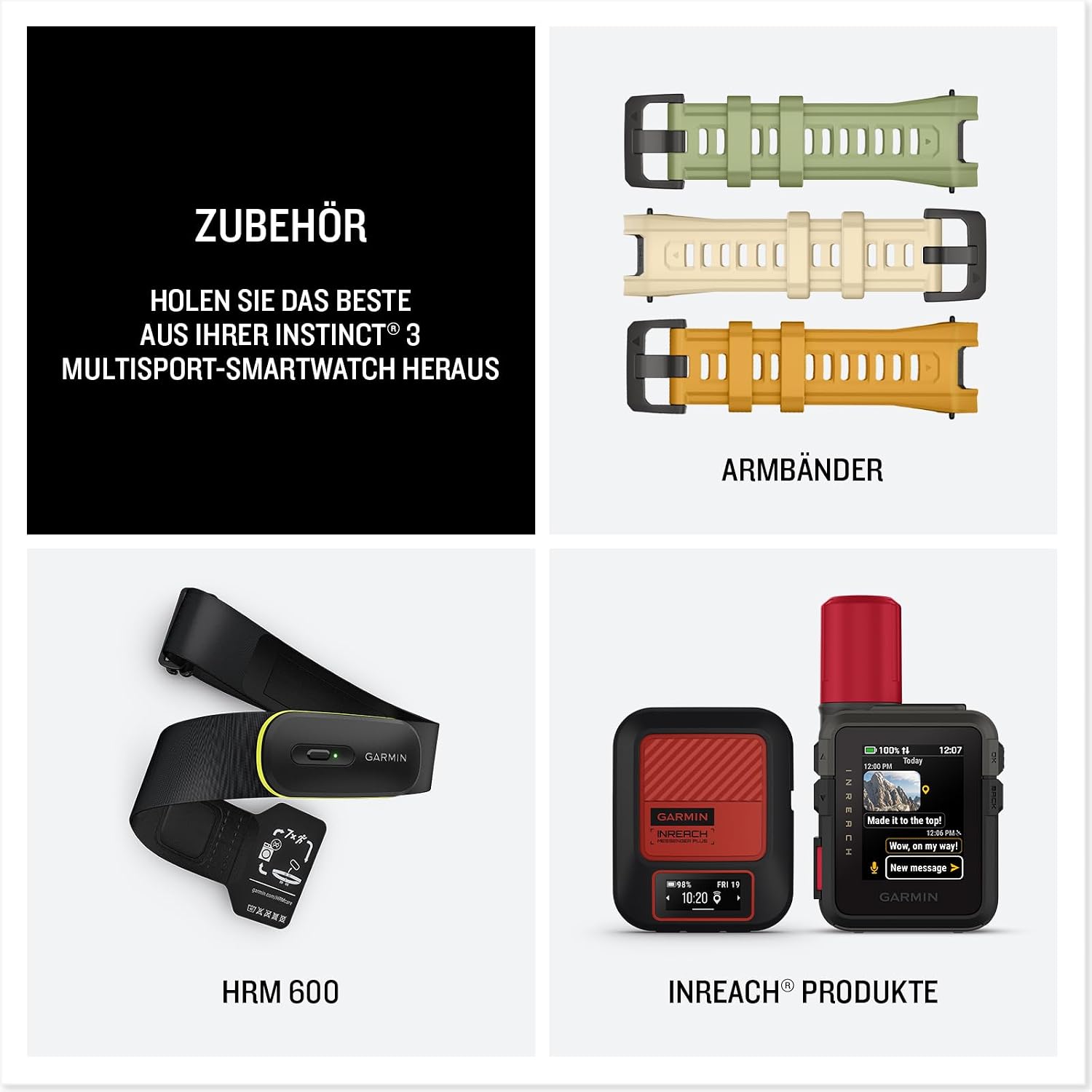 Detalle 2 de Garmin Instinct 3 50mm AMOLED – GPS-Multisport-Smartwatch mit Navigation, bis zu 24 Tagen Akku und LED-Taschenlampe