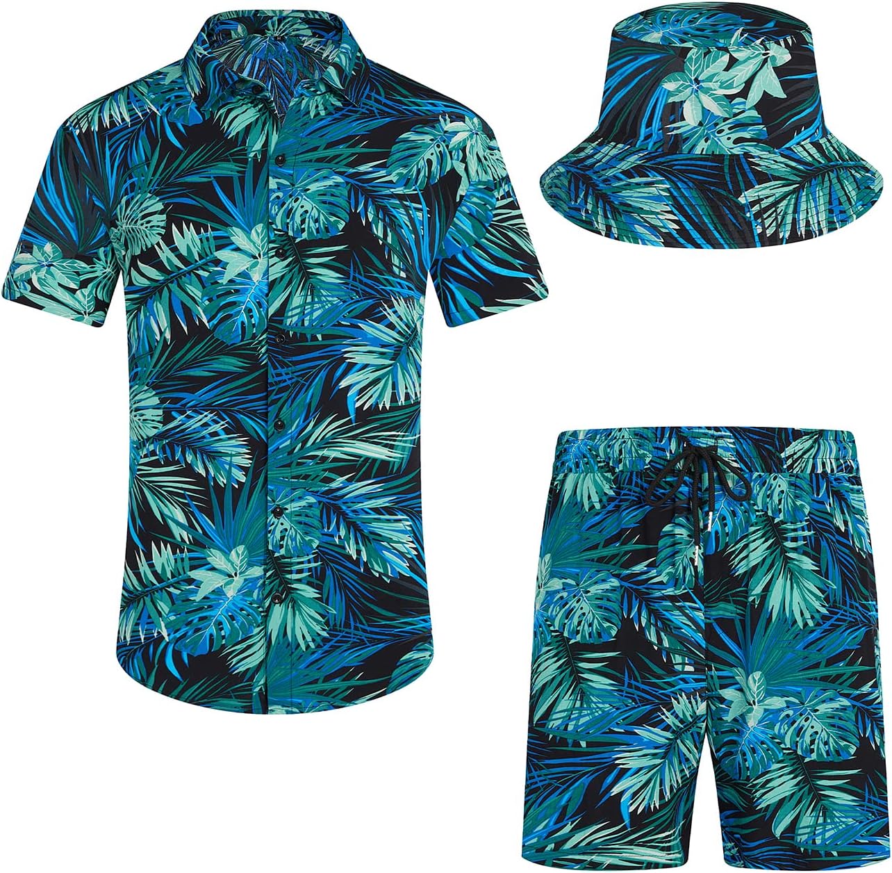Detalle 2 de EISHOPEER Men’s Flower Hawaiian Set Shirt & Shorts Outfit 🌺?