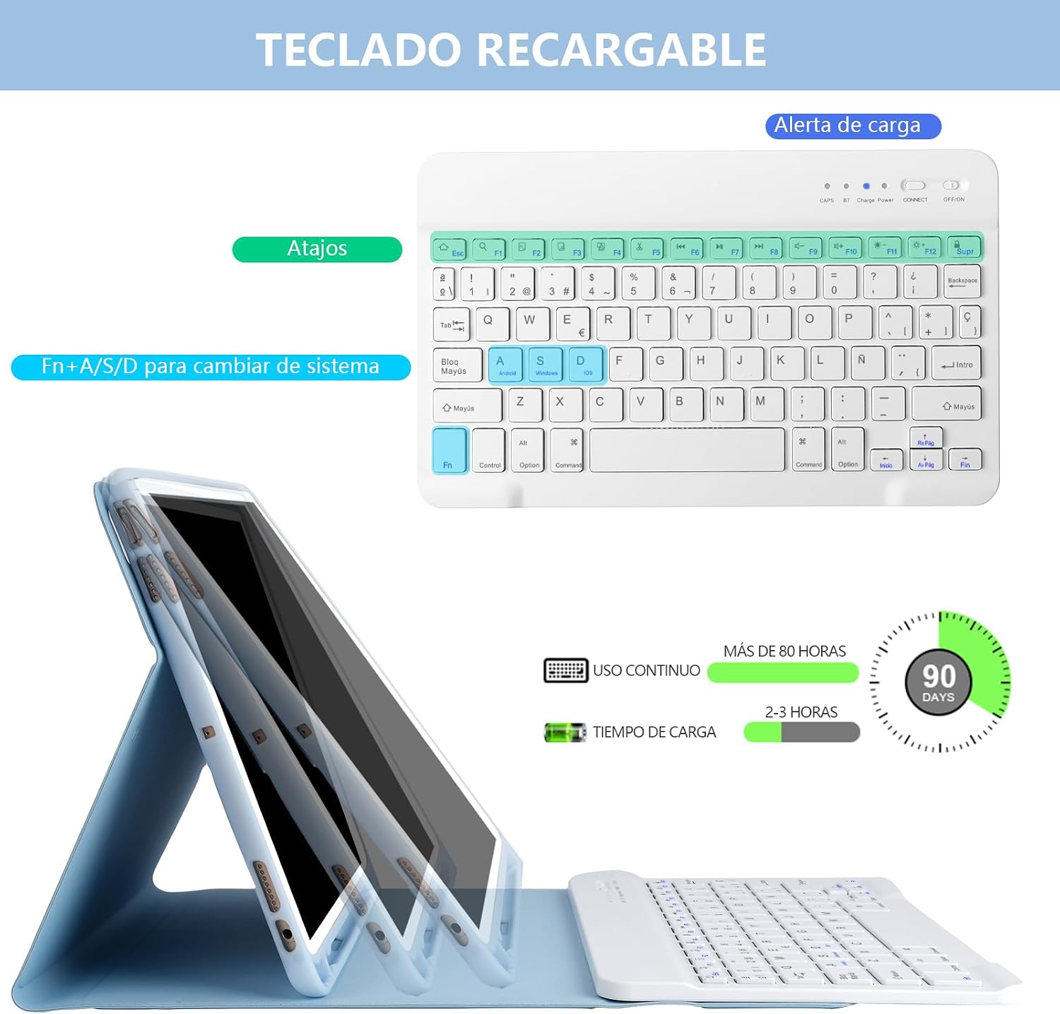 Thumbnail 5 de HOTLIFE Funda Teclado para iPad 10.2 y Air 📝