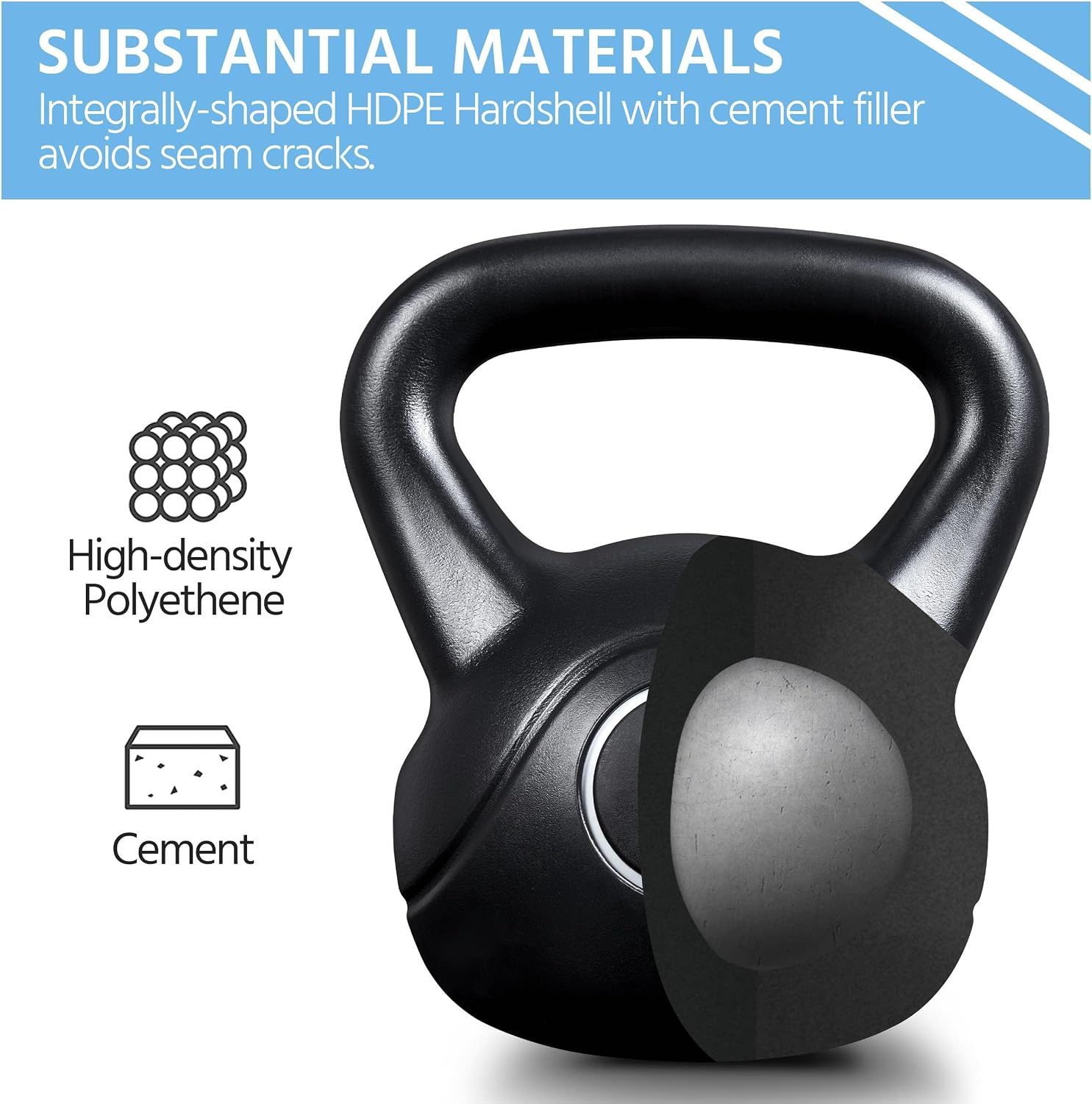 Thumbnail 3 de Yaheetech HDPE Coated Concrete Kettlebell Set