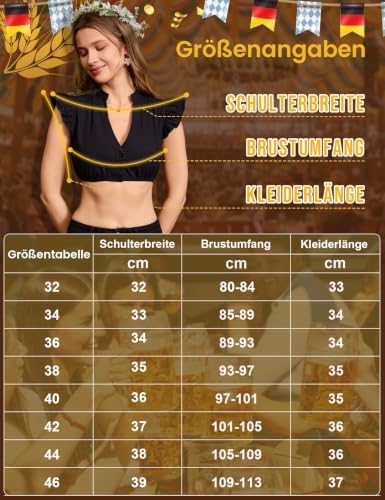 Thumbnail 4 de Funspread Dirndl Bluse Damen Weiß – Kurzarm, V-Ausschnitt, 100% Baumwolle