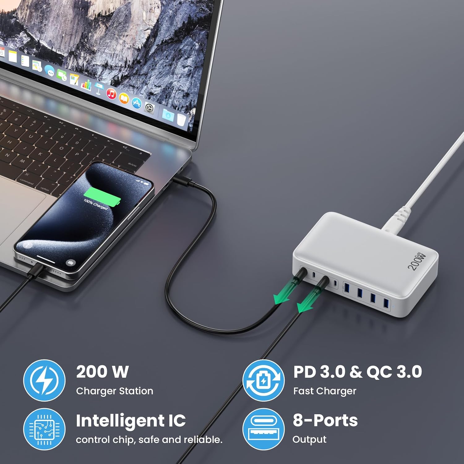Thumbnail 4 de 200W GaN USB-C Charger Hub ⚡