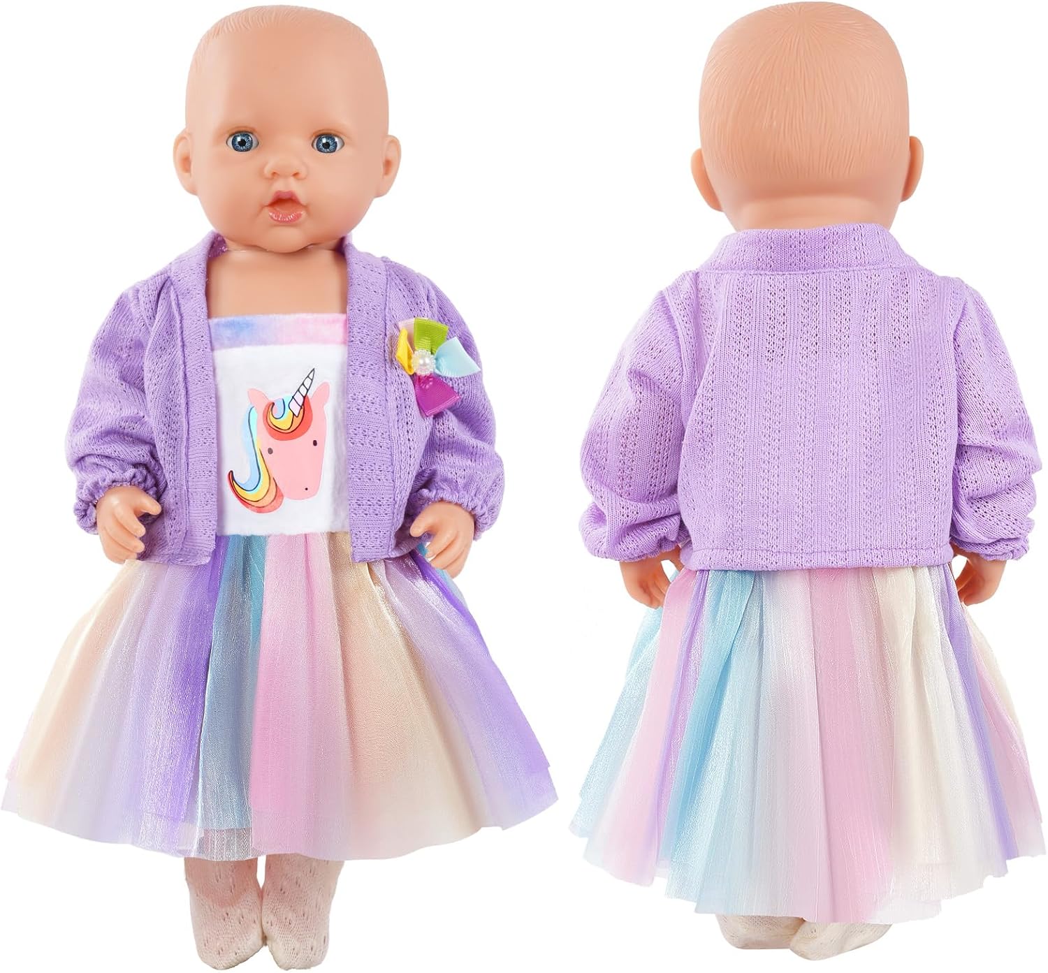 Thumbnail 2 de Ensemble vêtements de poupée Aolso pour poupée 35-45 cm (14-18 pouces) – robe licorne et accessoires