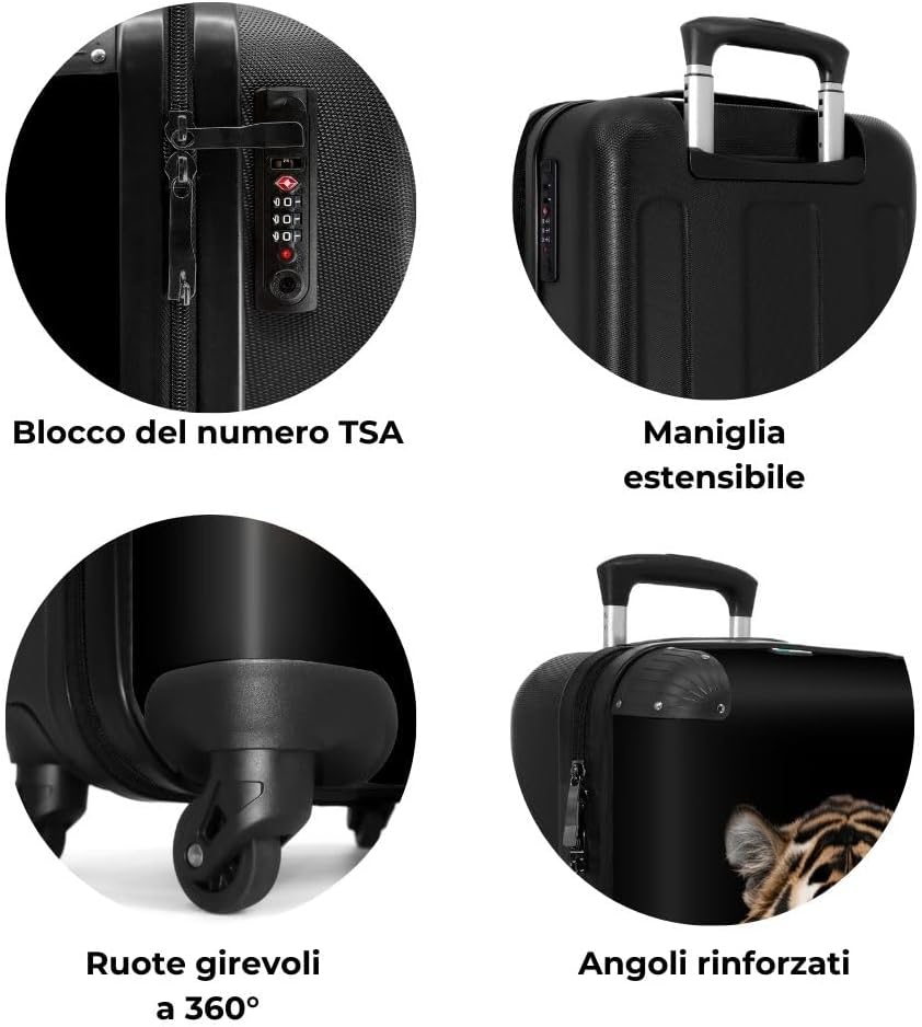 Thumbnail 6 de NoBoringSuitcases.com Valigia Trolley Bagaglio a Mano 55x40x20 cm – Tigre Arancione