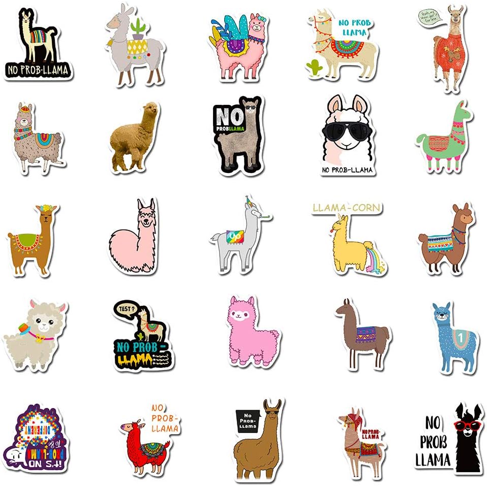 Thumbnail 2 de Alpaka Sticker Set Aufkleber – 50 Vinyl-Deeals für Laptop, Wasserflasche & Co.