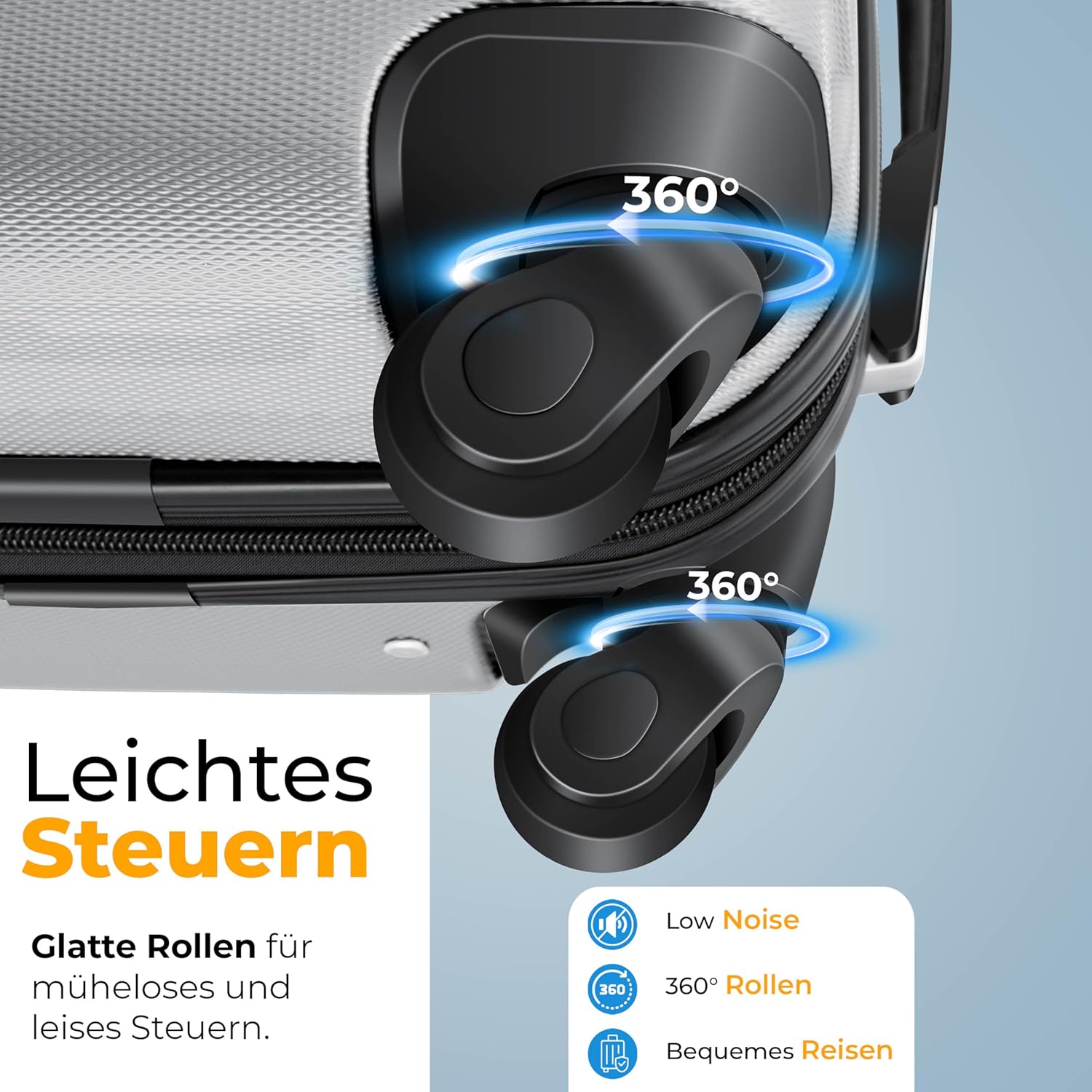 Detalle 2 de KESSER 3tlg. Hartschalenkofferset – ABS-Hartschale, M-L-XL mit Kofferwaage, Gepäckanhänger und TSA-Schlösser