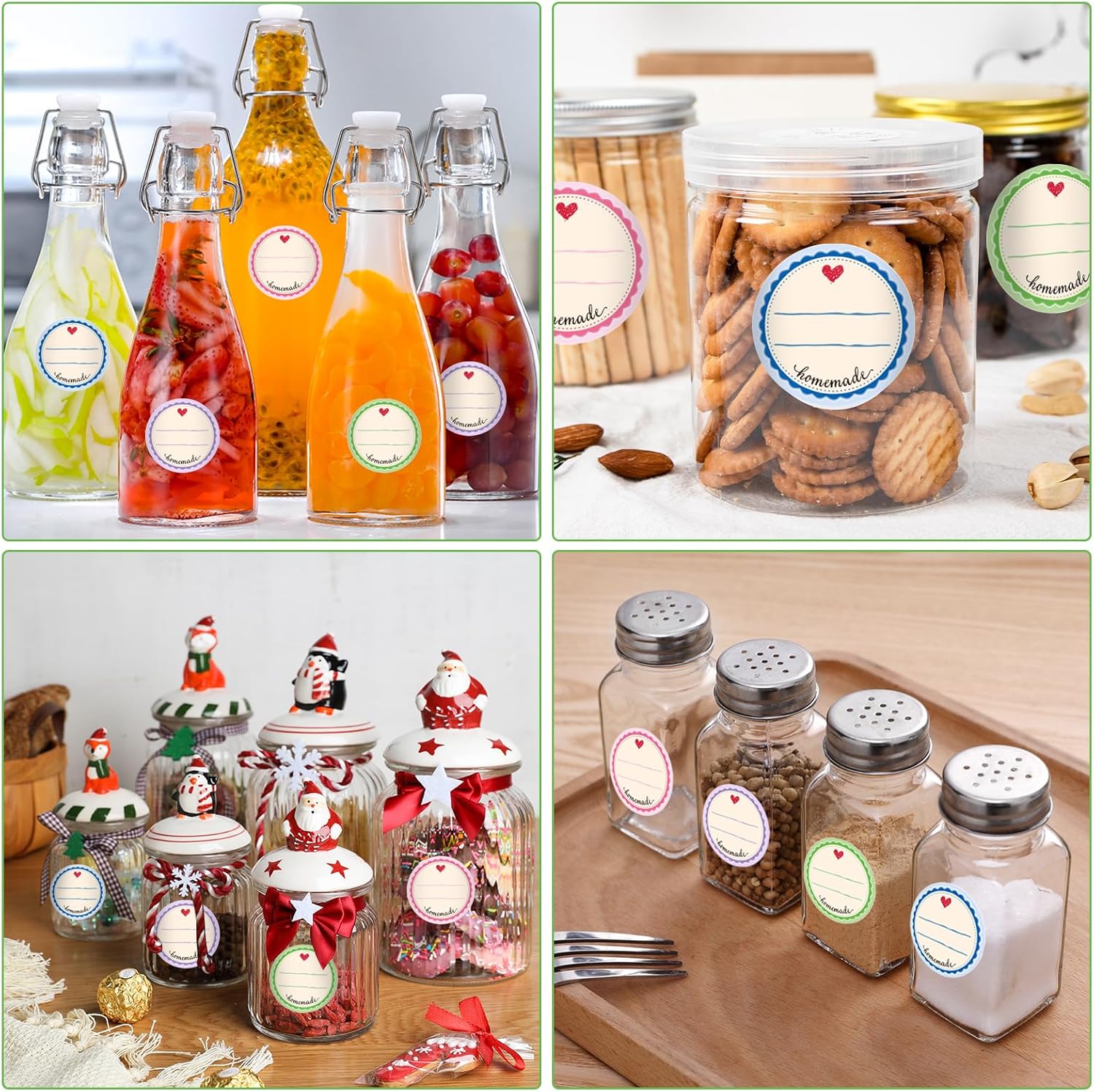 Thumbnail 3 de Willingood 600 Marmeladen-Etiketten selbstklebend (Ø 38 mm) im Retro-„Homemade“-Design, 4 Farben