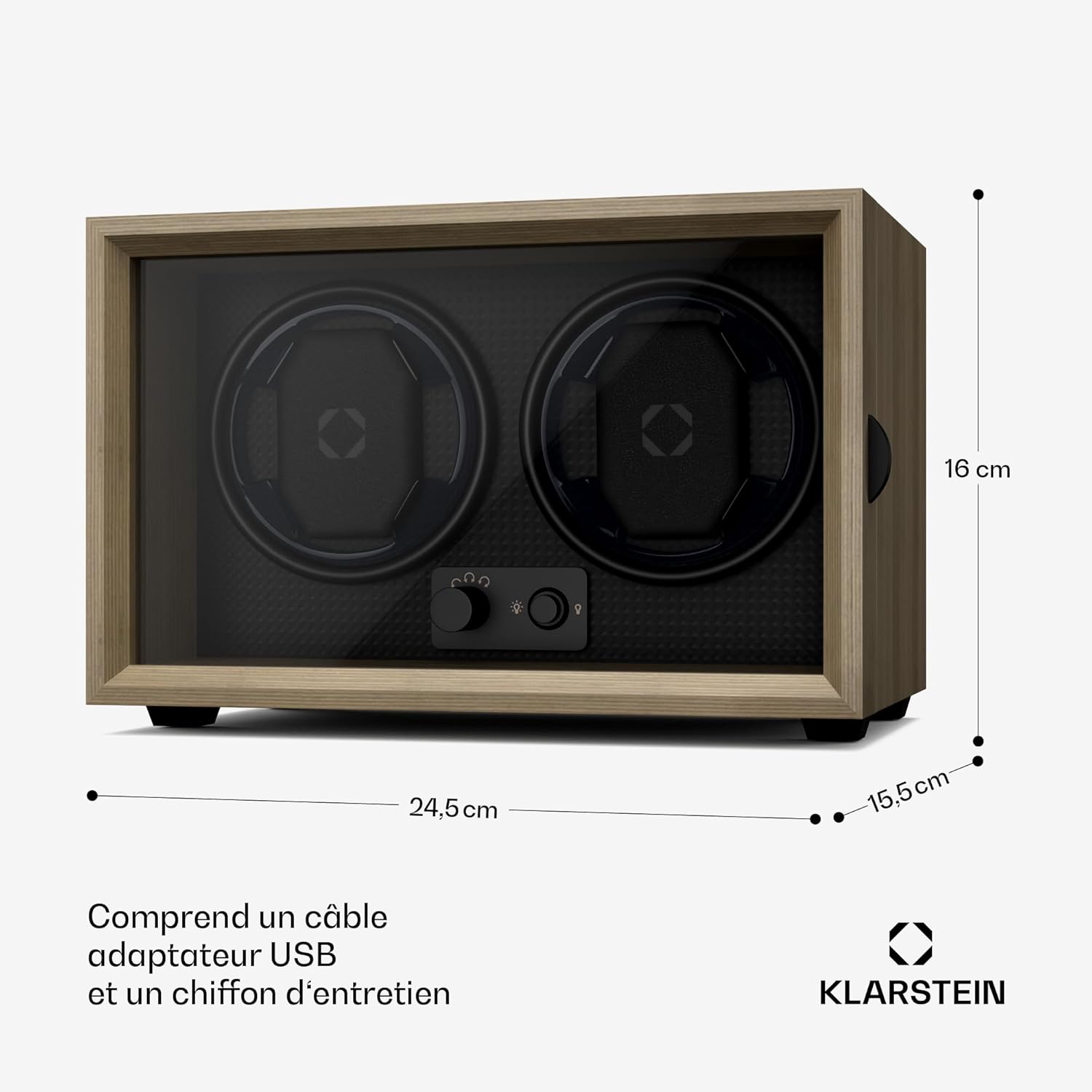 Thumbnail 6 de KLARSTEIN Remontoir de montre automatique avec éclairage LED bleu et porte en acrylique