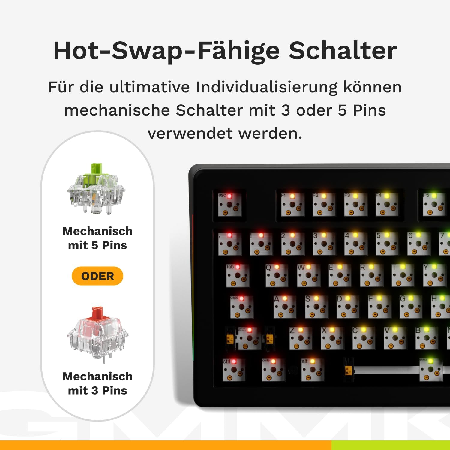 Thumbnail 2 de GLORIOUS GMMK 3 Mechanische Tastatur – Full Size, QWERTZ Deutsch, Hot-Swap, MDS, Doubleshot PBT