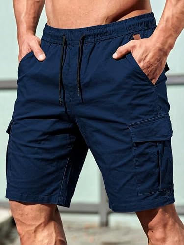 Detalle de Elegancity Mens Combat Cargo Work Shorts: Lightweight Summer Cotton with Practical Pockets