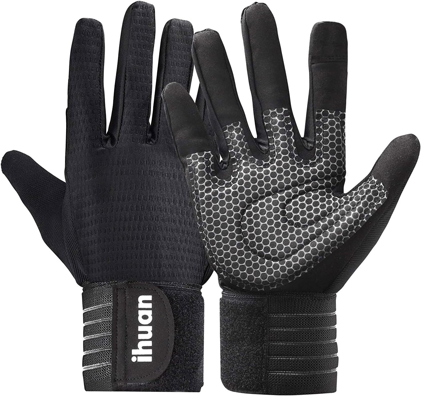 Detalle de ihuan full finger workout gloves xl Full-Finger Weightlifting Gloves with Wrist Wraps