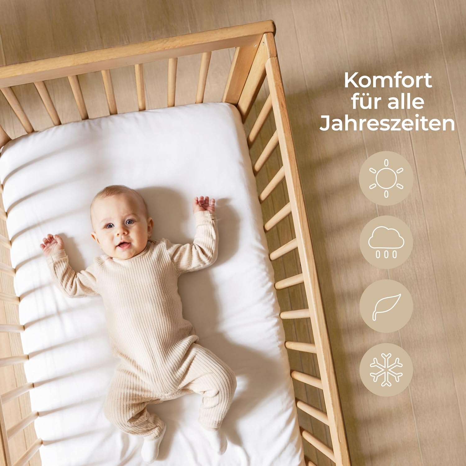 Detalle 2 de Dreamzie Spannbettlaken 70x140 cm Babybett