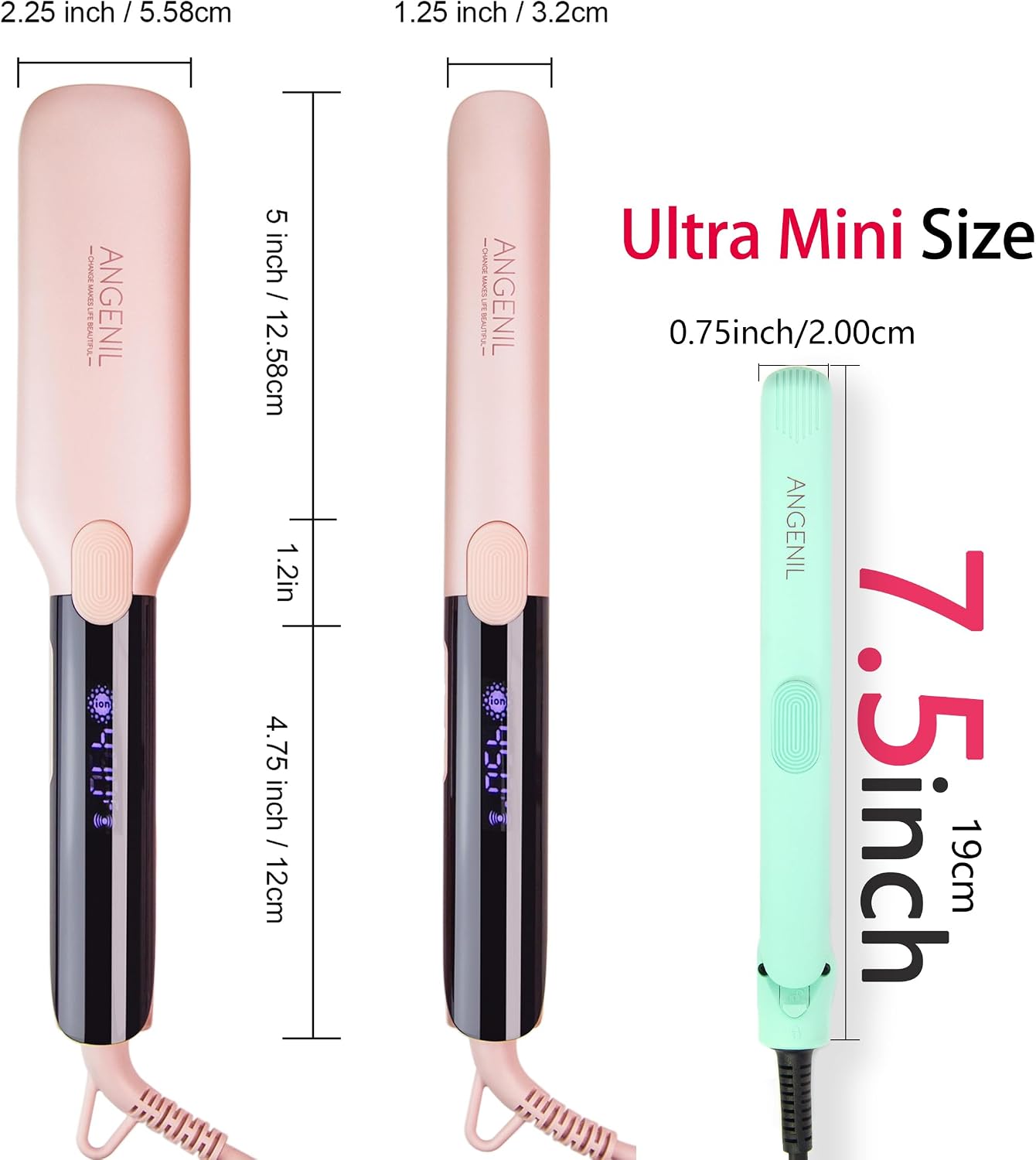 Detalle de ANGENIL Pro Green mini straightener 2 in 1