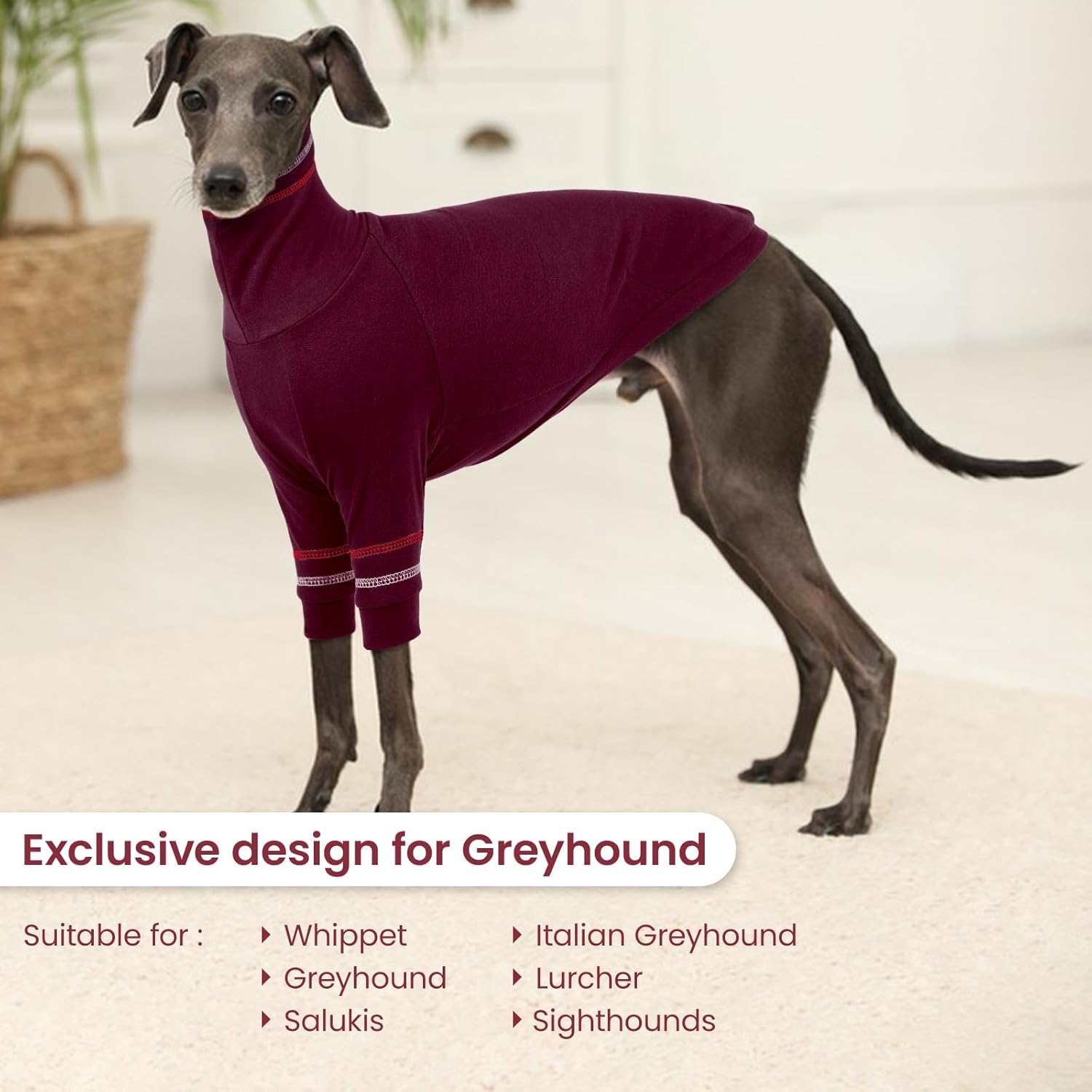 Thumbnail 4 de OUOBOB Greyhound dog sweater – Italian Greyhound/Whippet stretchy turtleneck coat