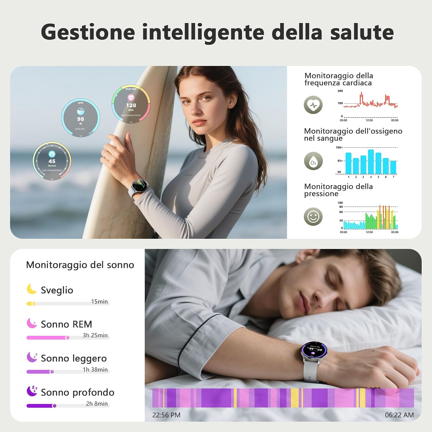 Thumbnail 3 de Blackview Smartwatch Uomo Donna: display AMOLED da 1,43'', chiamate Bluetooth e monitoraggio salute completo