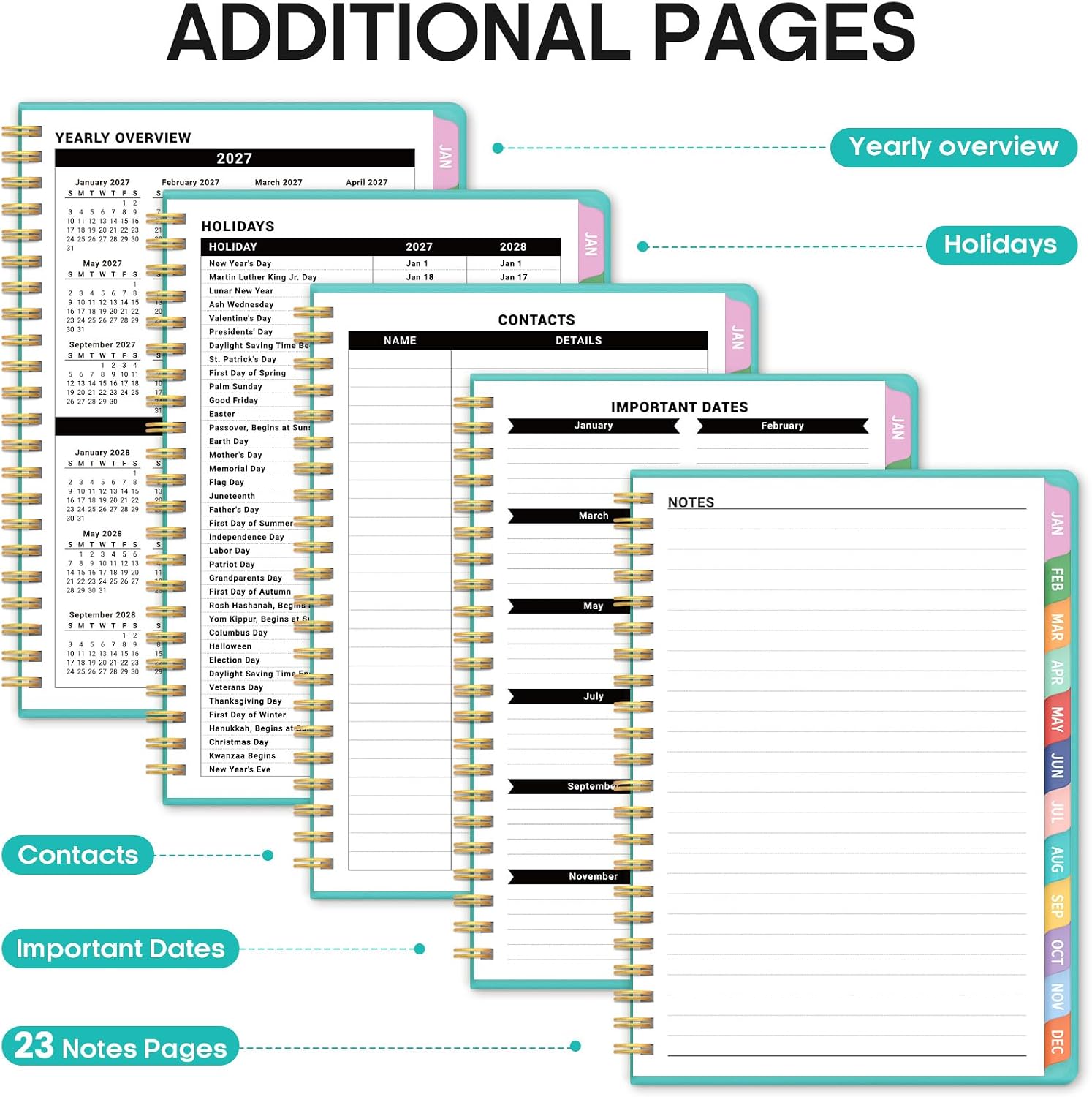 Detalle 2 de Taja Planner 2027-2028, 18-Month Planner