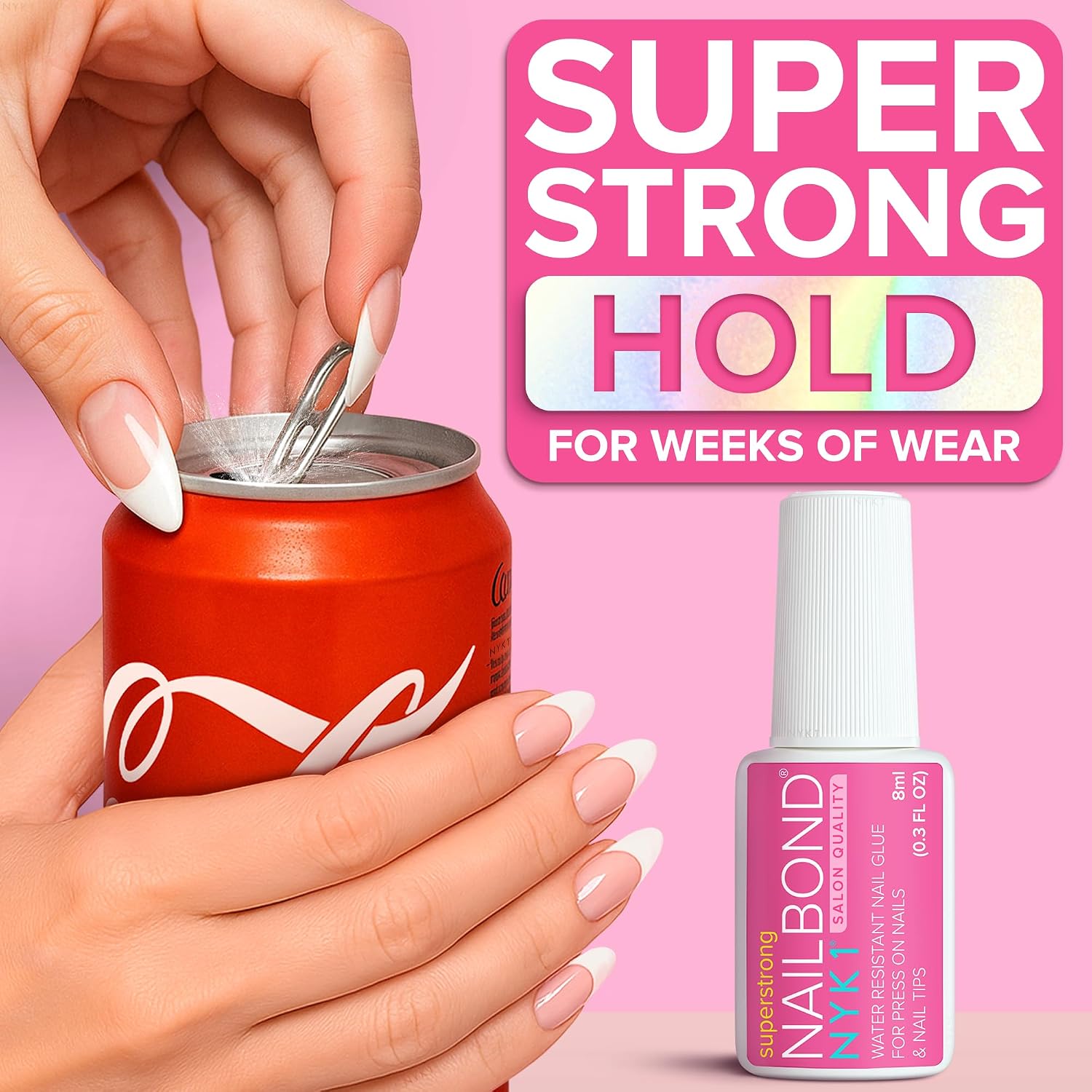 Detalle de NYK1 Super Strong Nail Glue for Press Ons, Nail Tips & False Nails (8ml)