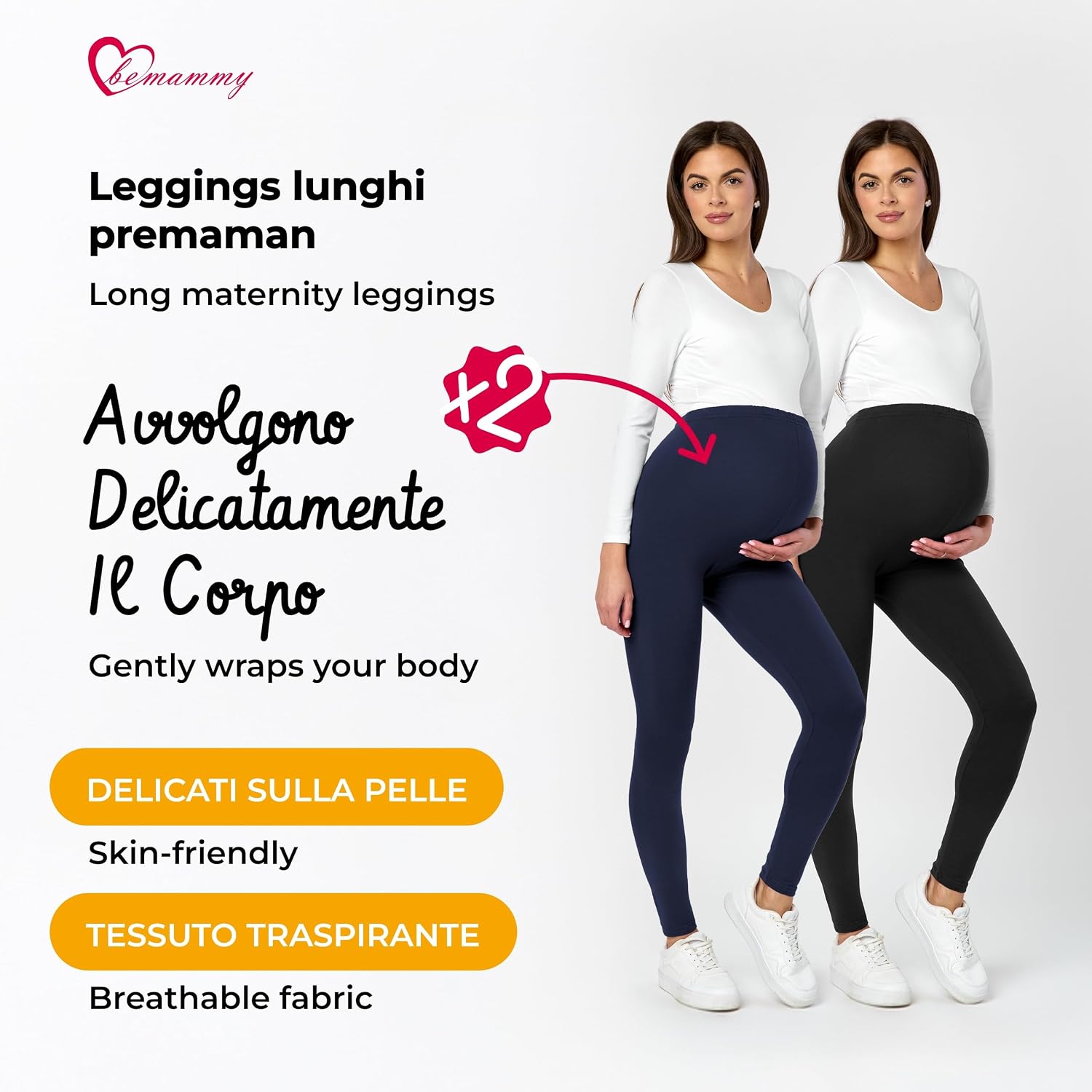 Thumbnail 2 de Be Mammy Leggings Premaman Lunghi 🤰