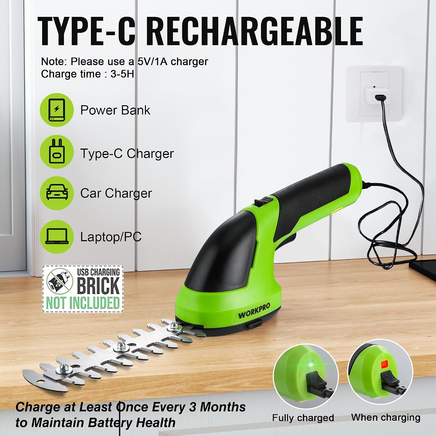 Thumbnail 6 de WORKPRO 2 IN 1 Cordless Hedge Trimmer 7.2V