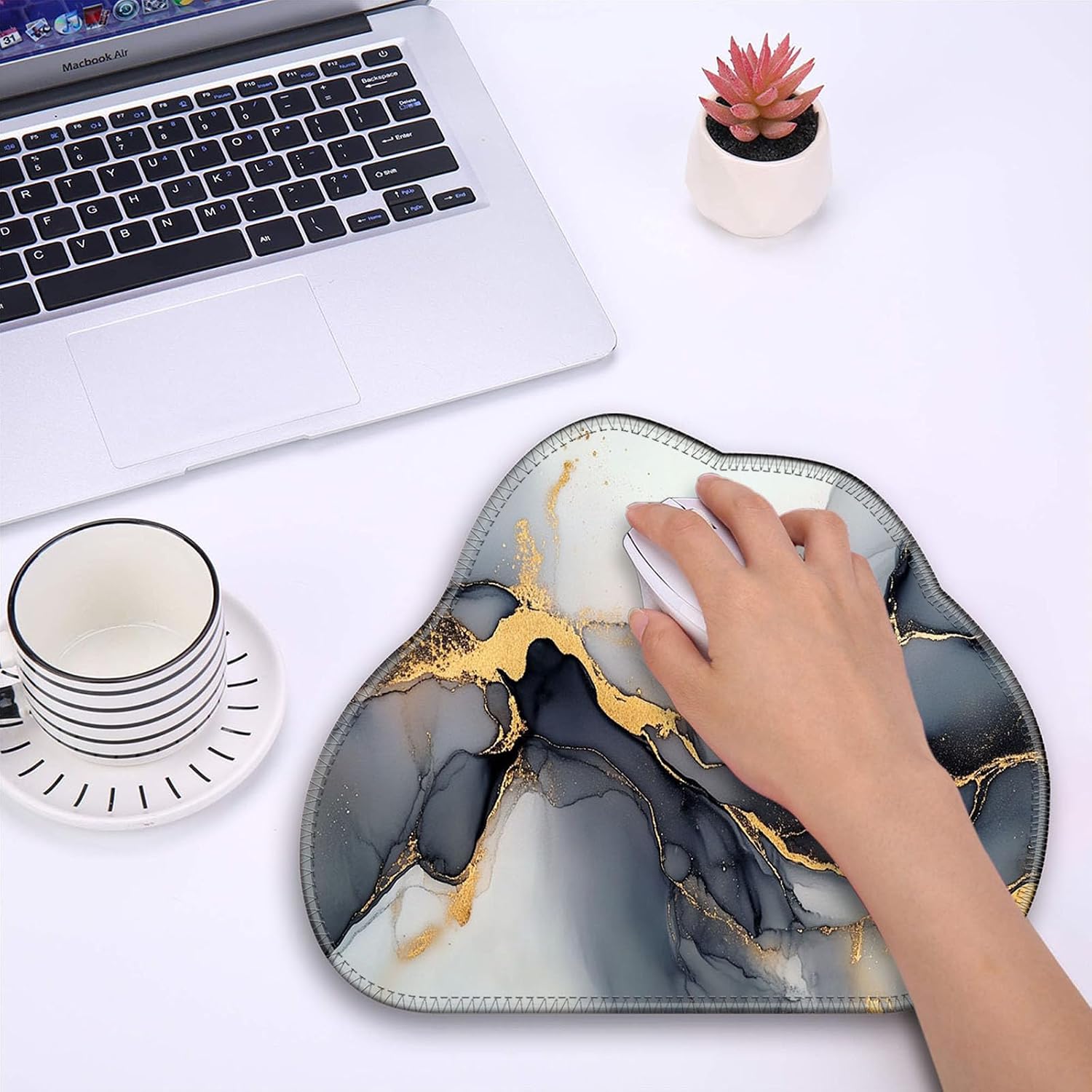 Thumbnail 5 de FGDRFGRW MK-YXSBD-2025 FBA-26 Irregular Mouse Pad, Black Gold Marble