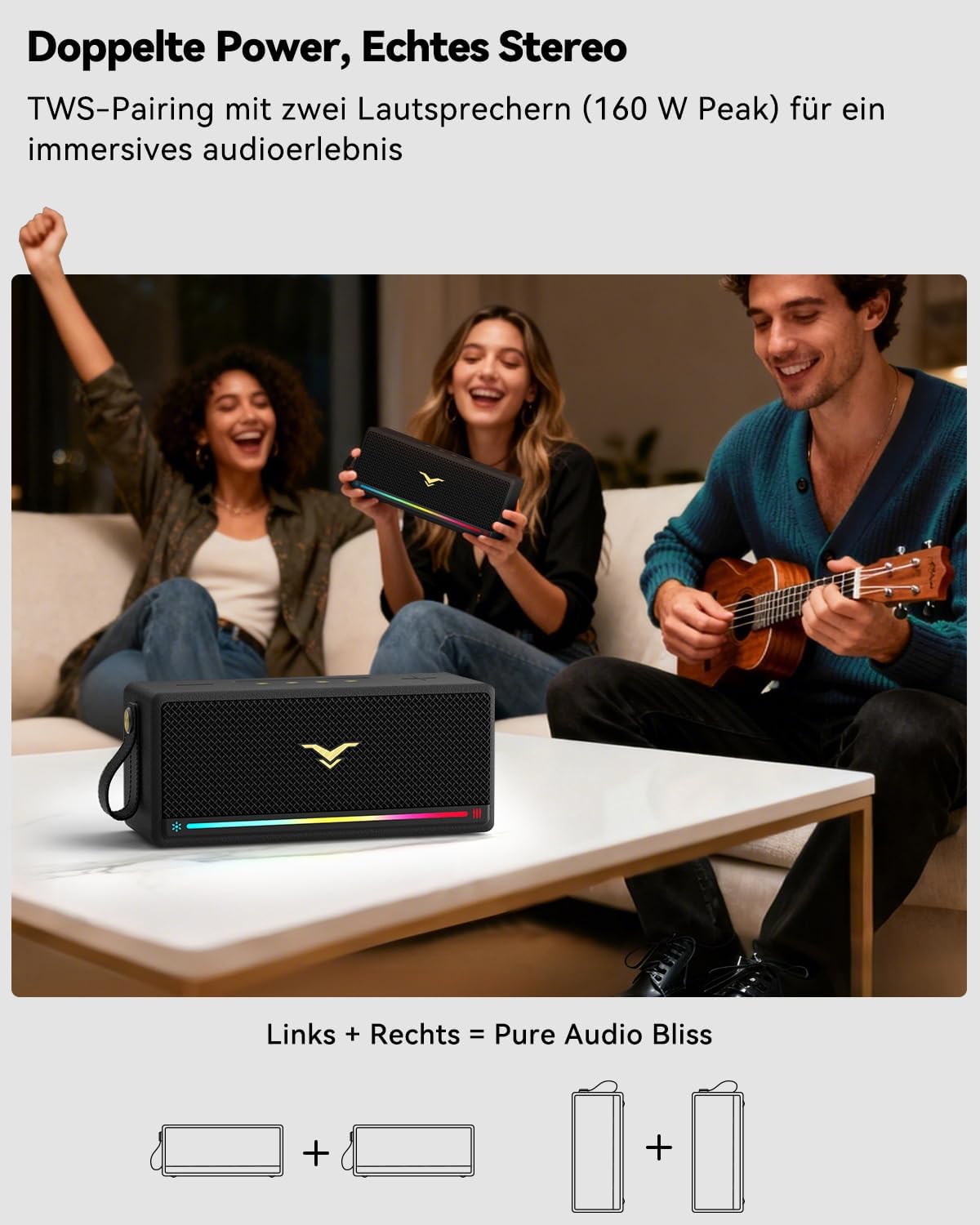 Detalle 1 de Bluetooth Lautsprecher 50W Kabellos IP67
