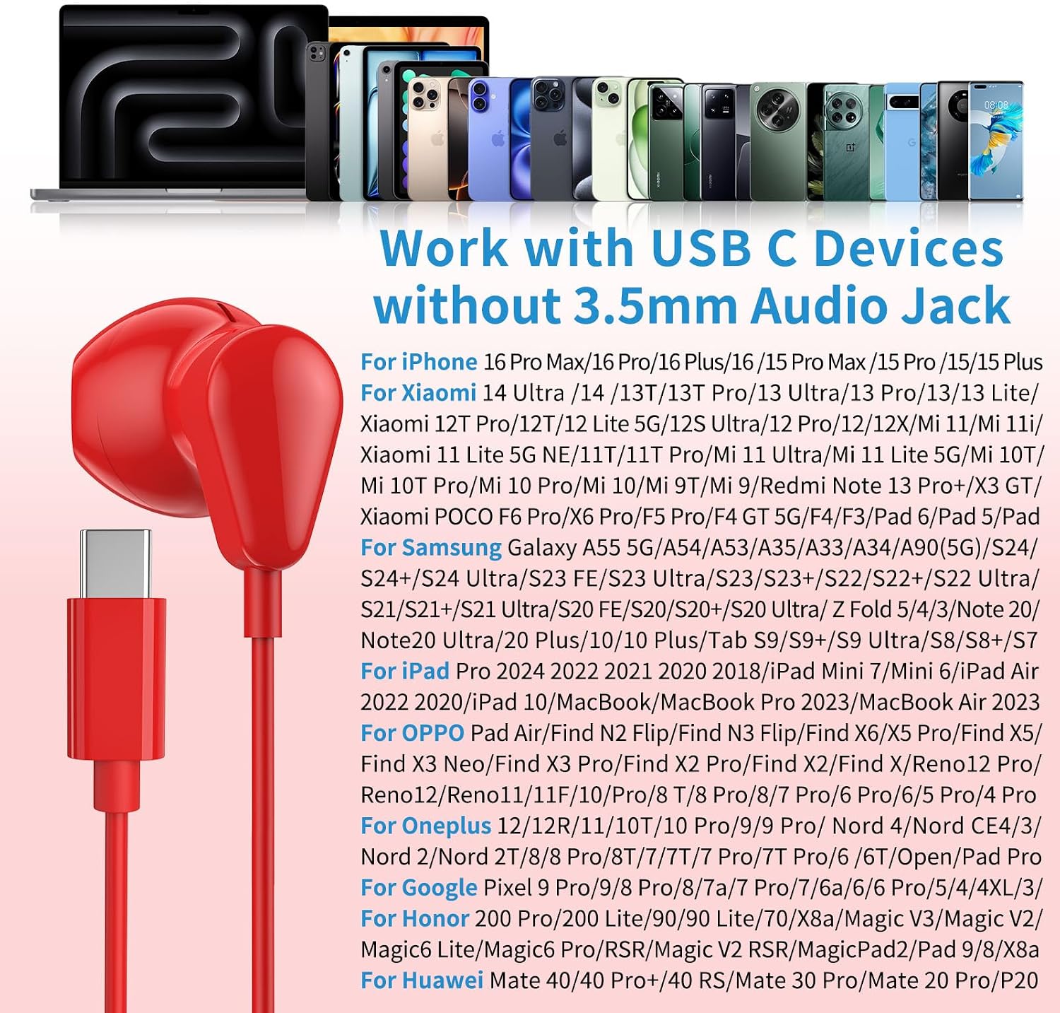 Detalle 2 de USB‑C In‑Ear Kopfhörer für Samsung S24 Ultra