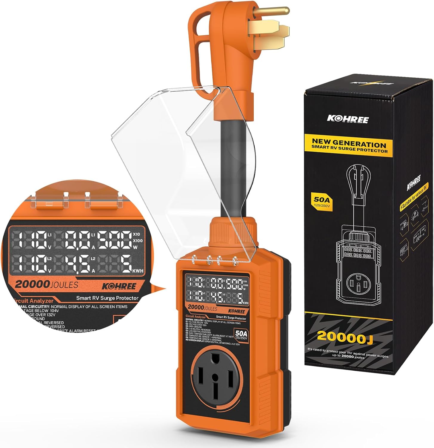 Detalle de Kohree RV surge protector 50 amp